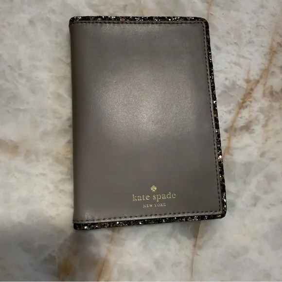 Kate Spade Taupe and Glitter Passport Cover - Picture 1 of 6